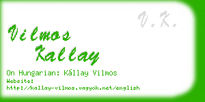 vilmos kallay business card